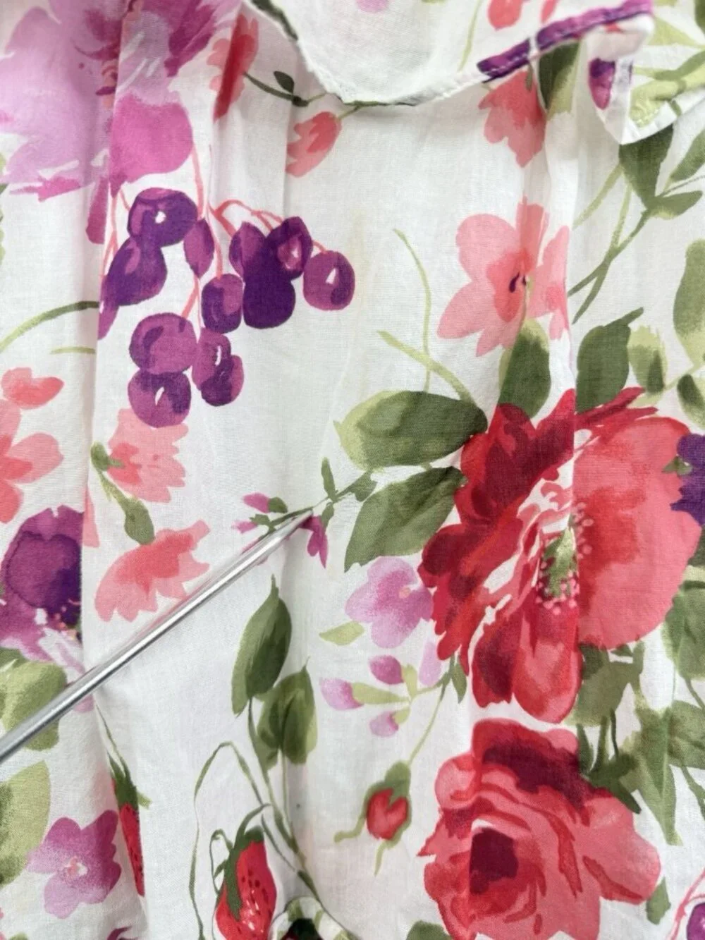 Abercrombie & Fitch Strawberry Floral Maxi Dress Large Tall Tie Back Romantic